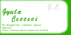 gyula csecsei business card